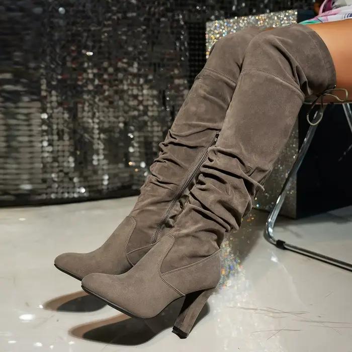 Bottes de chevalier longues et confortables pour femmes