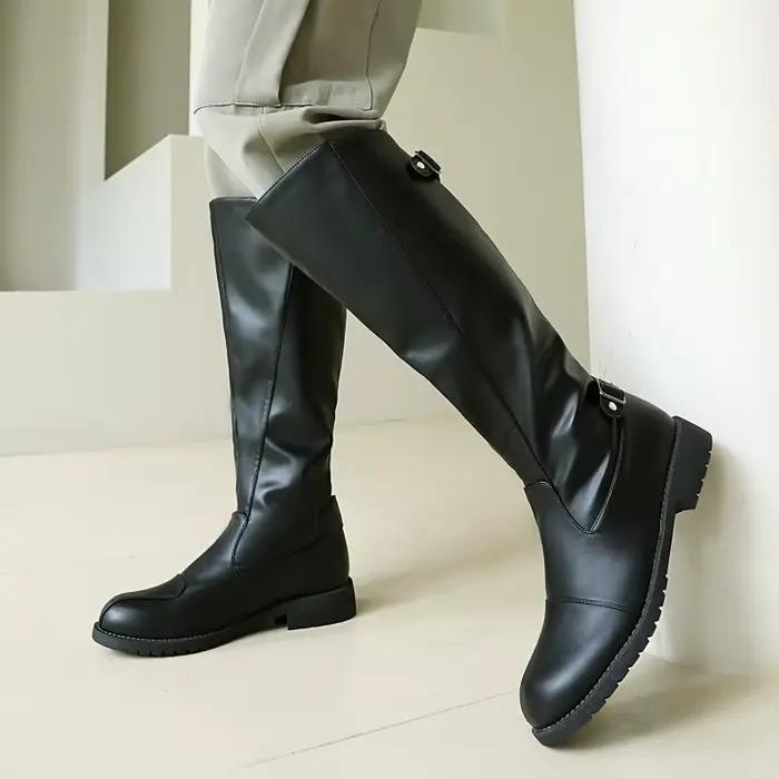 Bottes hautes pour hommes avec boucle de ceinture