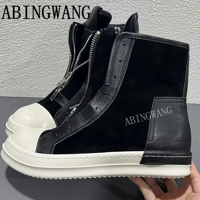 Bottines plates à bout rond en cuir noir de haute qualité pour femme – Chaussures décontractées et tendance pour le printemps-automne 2026
