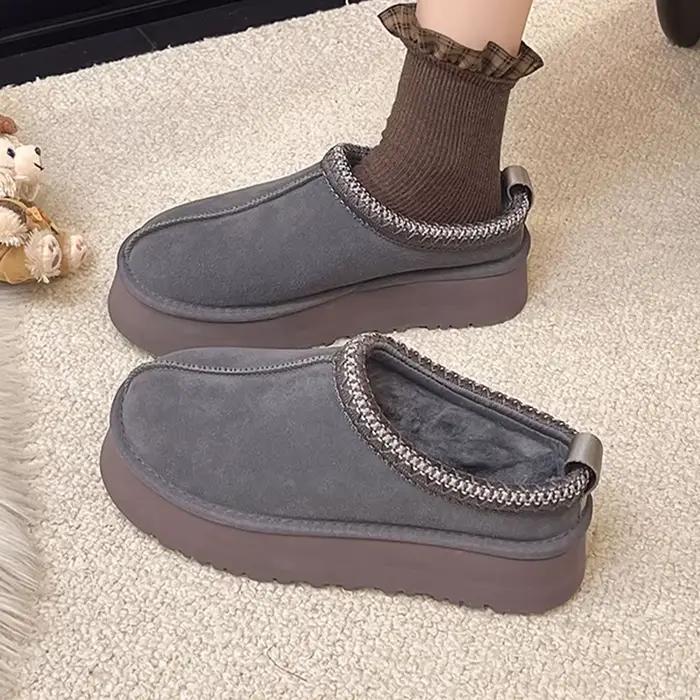 Hiver chaussons pour femmes chaussures plates plate-forme Singback Mules