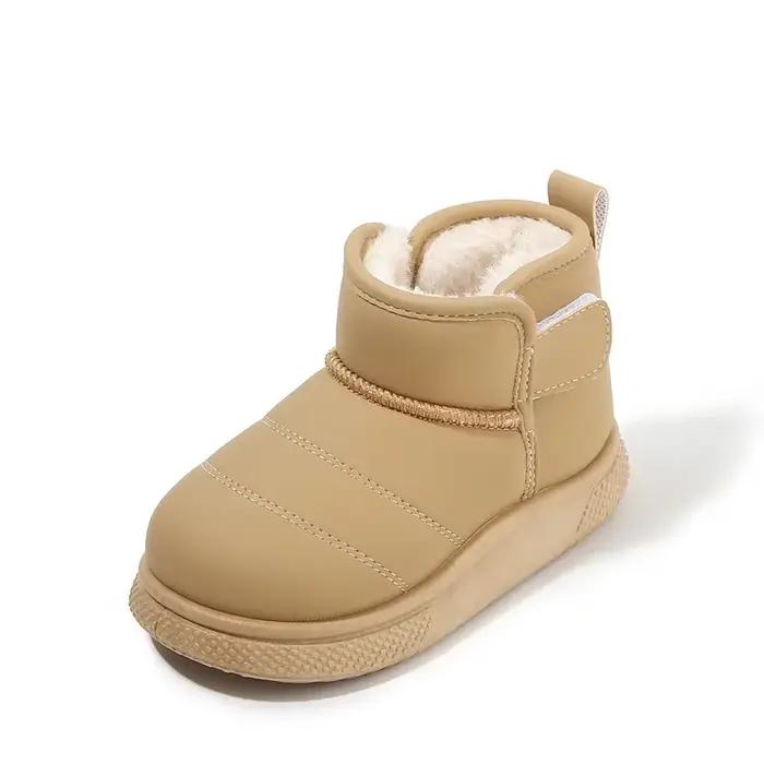 Bottes de neige d'extérieur pour filles, nouvelles bottes décontractées en coton pour enfants, pour garçons, doux et chaud, fourrure, poilues, à la mode, pour l'école, nouvelle collection hiver