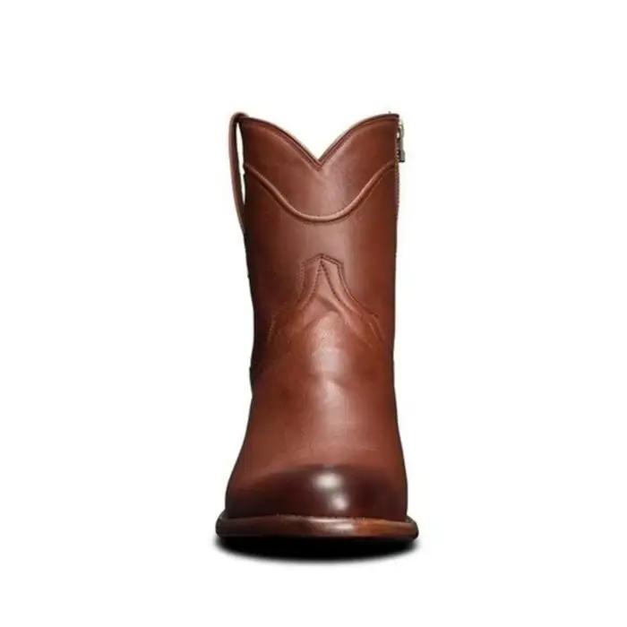 Bottes rétro brodées pointues pour hommes, nouvelles bottes à plateforme, bottines d'automne et d'hiver, bottes de combat, chaussures pour femmes, grande taille 38-48