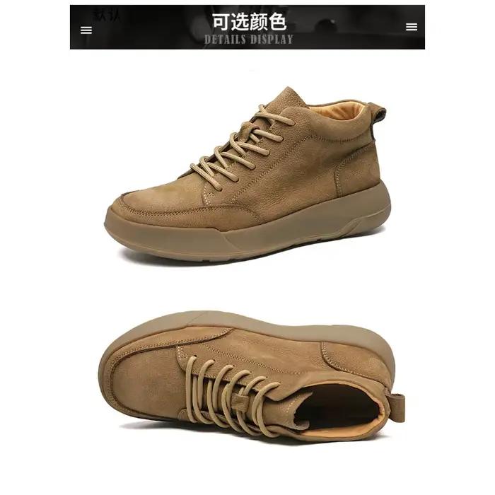 Bottes Chelsea courtes pour hommes en cuir de vachette souple et naturel