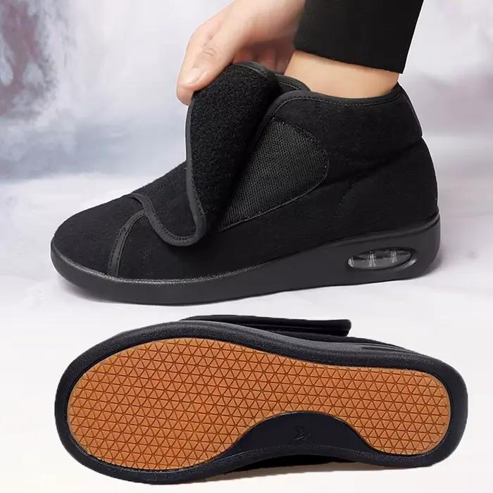 Femmes bottes chaudes hiver velours orthopédie pieds larges chaussures gonflées