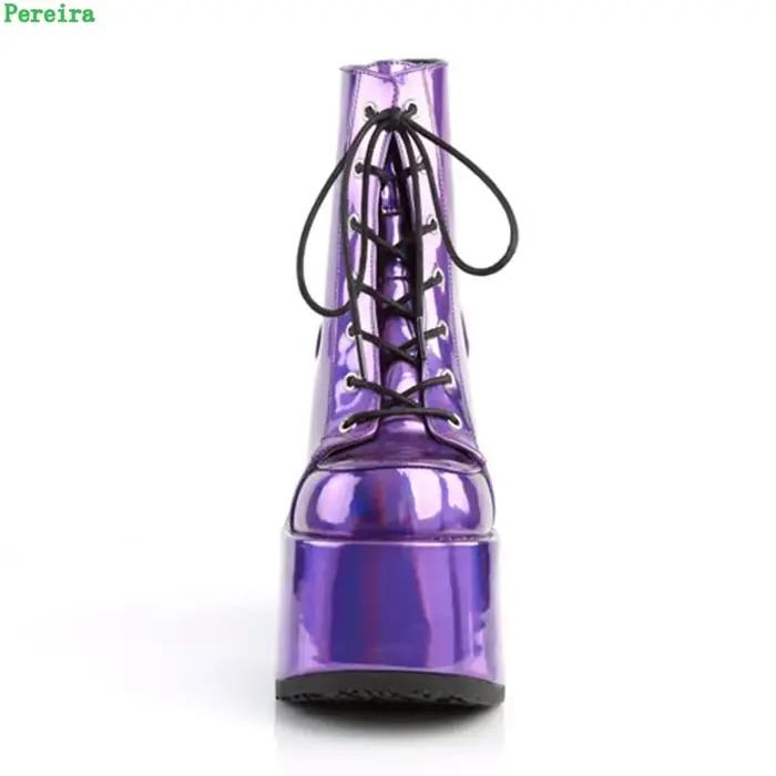 Bottes de rinçage violettes brillantes pour femmes