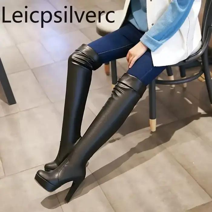 Bottes à talons hauts à tête ronde pour femmes