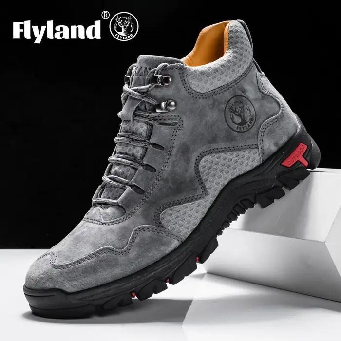 FLYLAND bottines pour hommes chaussures en cuir décontractées mode Vintage couture à la main doux affaires