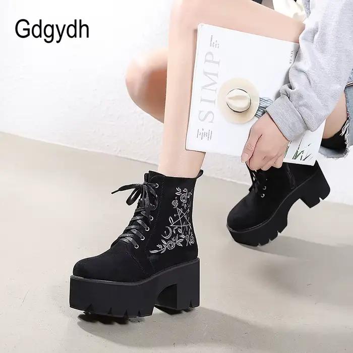 Gdgydh – Bottes à Plateforme en Cuir Suédé pour Femme