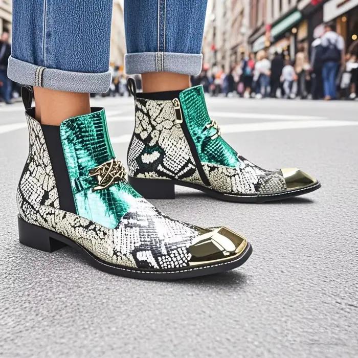Bottes de luxe en cuir pour hommes