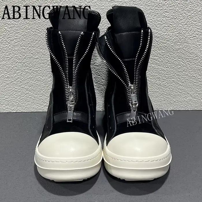 Bottines plates à bout rond en cuir noir de haute qualité pour femme – Chaussures décontractées et tendance pour le printemps-automne 2026