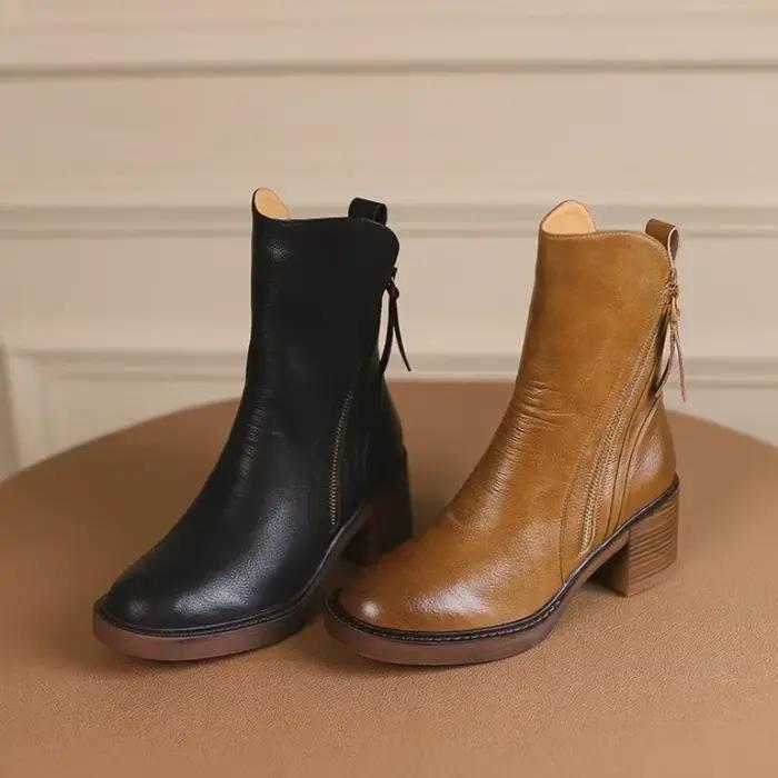 StephanBoots-Bottes en cuir à plateforme pour femmes