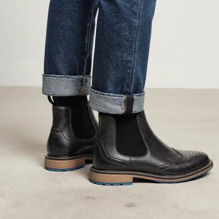 Bottes Chelsea en cuir pour homme style britannique confortable pour printemps automne occassions quotidiennes et soirées