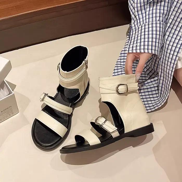 Bottes Romanes Courtes Tendance et Confortables pour l'Extérieur – Nouvelle Collection Été 2026 – Modèle Polyvalent à Talon Intégré