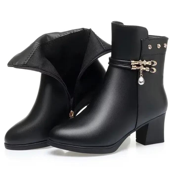 Bottes de rinçage en cuir souple pour femme