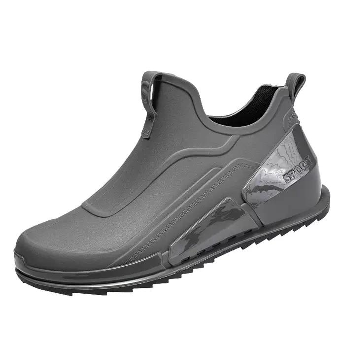 Nouvelles bottes de pluie tendance pour hommes, bottes de pluie courtes antidérapantes, chaussures en caoutchouc imperméables, bottes d'eau courtes d'été
