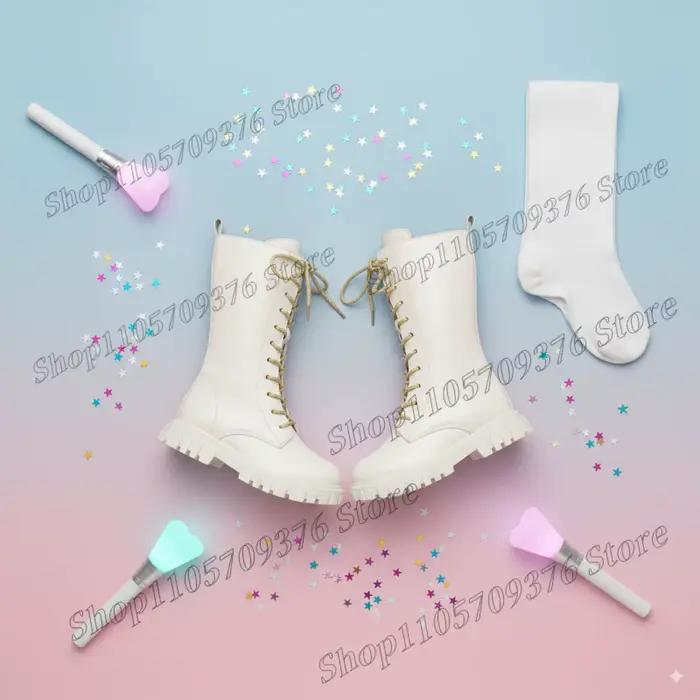 Bottes longues tendance pour filles, couleur unie simple, semelle souple, en cuir de qualité supérieure, confortables pour l'équitation et le quotidien