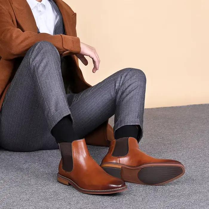 StephanBoots en cuir de vache véritable pour hommes, botte faite à la main, chaussures de travail, robe formelle, mariage, fête d'affaires, marque, nouveau