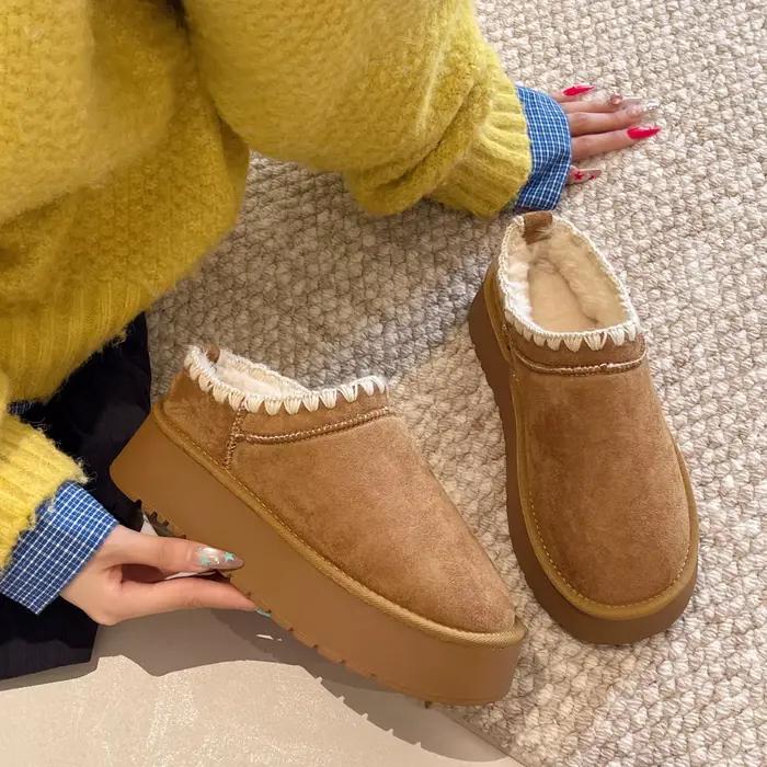 Bottes en fourrure à plateforme pour femmes