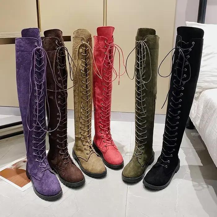 Bottes décontractées à talons bas pour femme