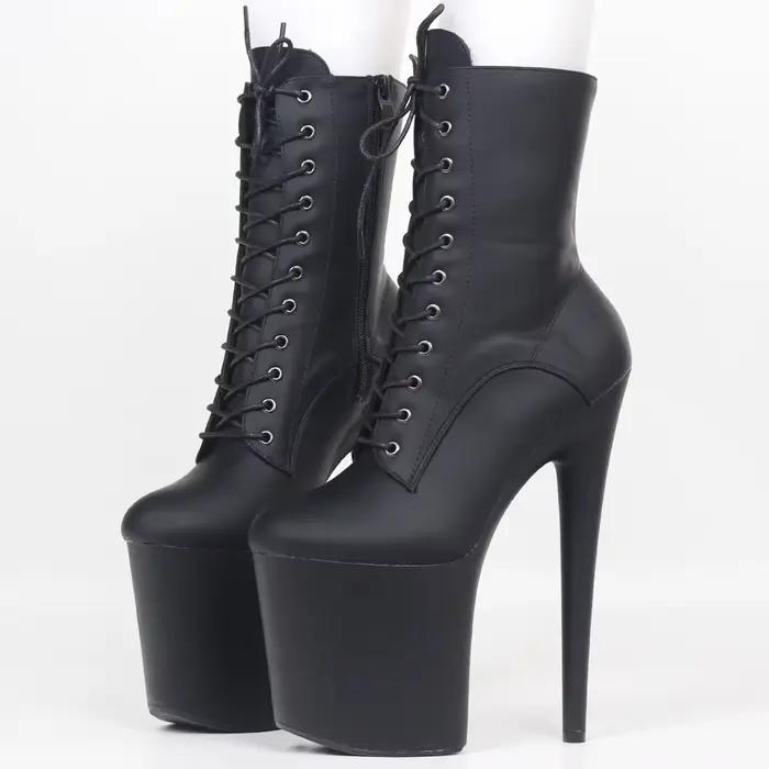 Bottes à talons hauts extrêmes plateforme sexy à lacets pour femmes occasions spéciales printemps automne