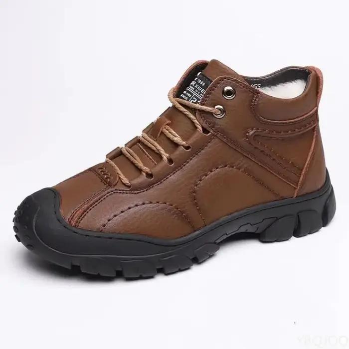 Hommes hiver velours bottes épaisses en plein air haut