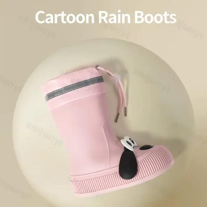Bottes de pluie pour enfants, bottes de chien de dessin animé mignon, imperméables, à fond souple, pour garçons et filles, toutes saisons, chaussures de pluie d'extérieur à la mode