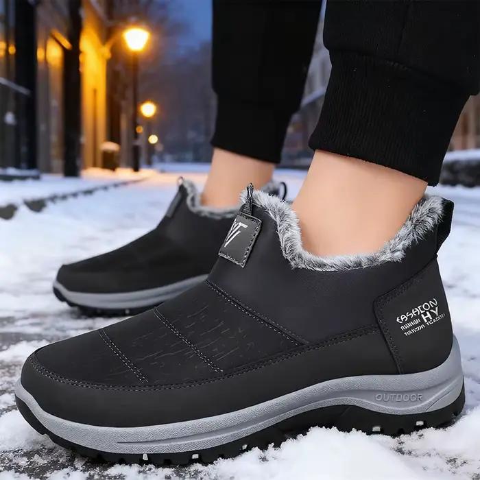 ELUVA hommes bottines chaudes hiver pantoufles antidérapantes léger sans lacet chaud coton chaussures anti-dérapant Durable confortable en plein air