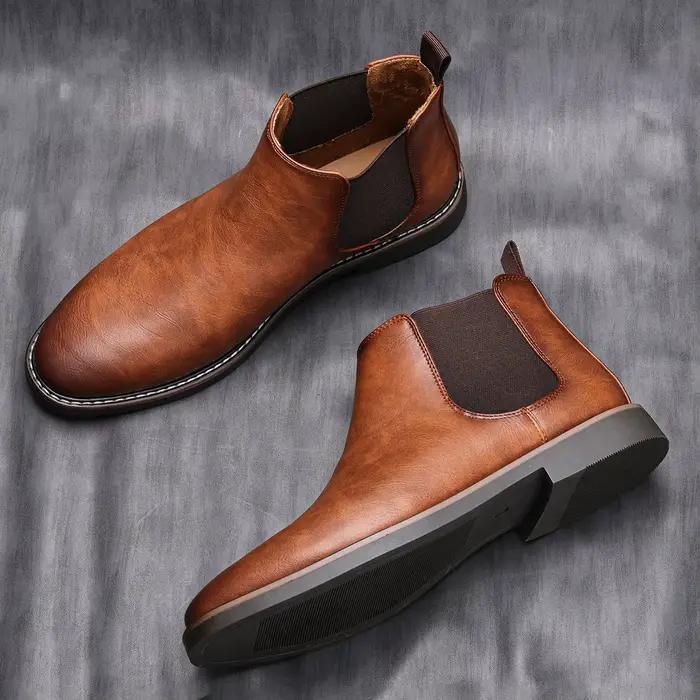 Bottes Chelsea en synthétique pour hommes, style britannique, confort printanier, pour toutes les occasions spéciales