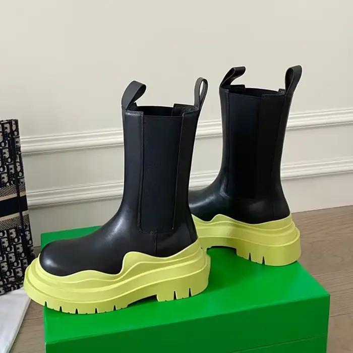 Bottes Chelsea en cuir véritable pour femmes, collection 2026, bout rond, talon plat, mi-bottes, grande taille, mode printemps automne, à la mode, élégance, confort, design unique
