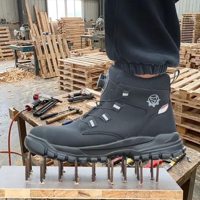 Chaussures de sécurité confortables et sûres à boucle pour homme, anti-choc et anti-perforation, pour la protection du travail dans l'industrie logistique