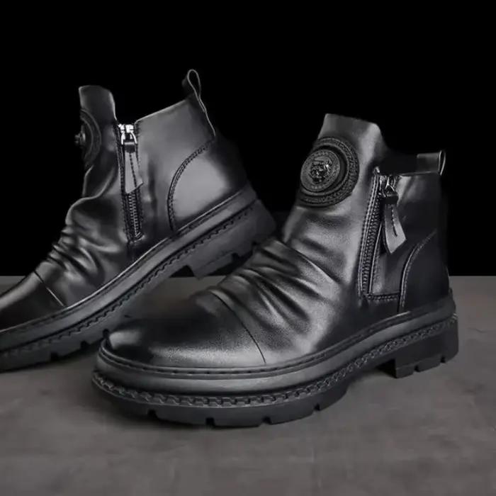 2025 nouveau Style britannique hommes bottes courtes Chelsea bottes pour hommes d'affaires hommes chaussures habillées décontracté haut-haut botte hommes plate-forme bottes