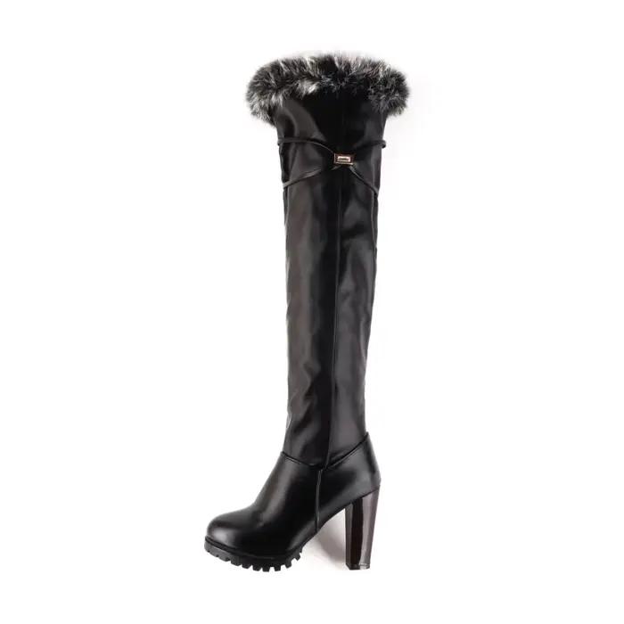 Bottes en cuir à talons hauts pour femmes