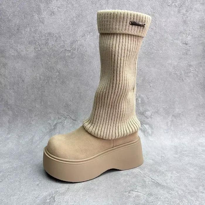 Nouvelles bottes décontractées pour femmes à semelle épaisse