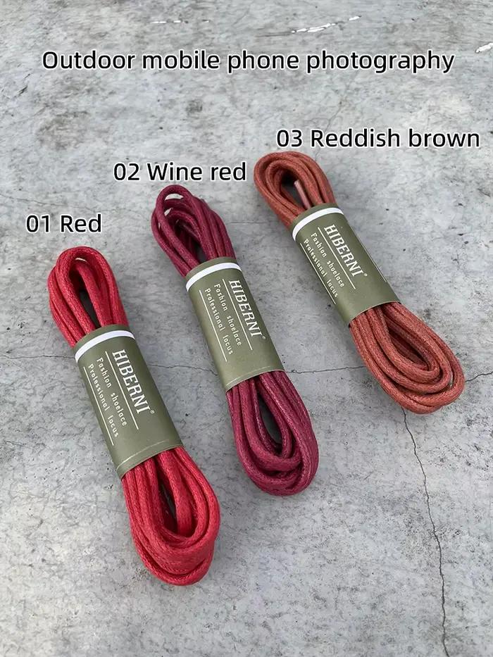 Lacets ronds 3.5mm en coton et plastique brillants pour bottes femmes couleurs vives et longues occasions spéciales