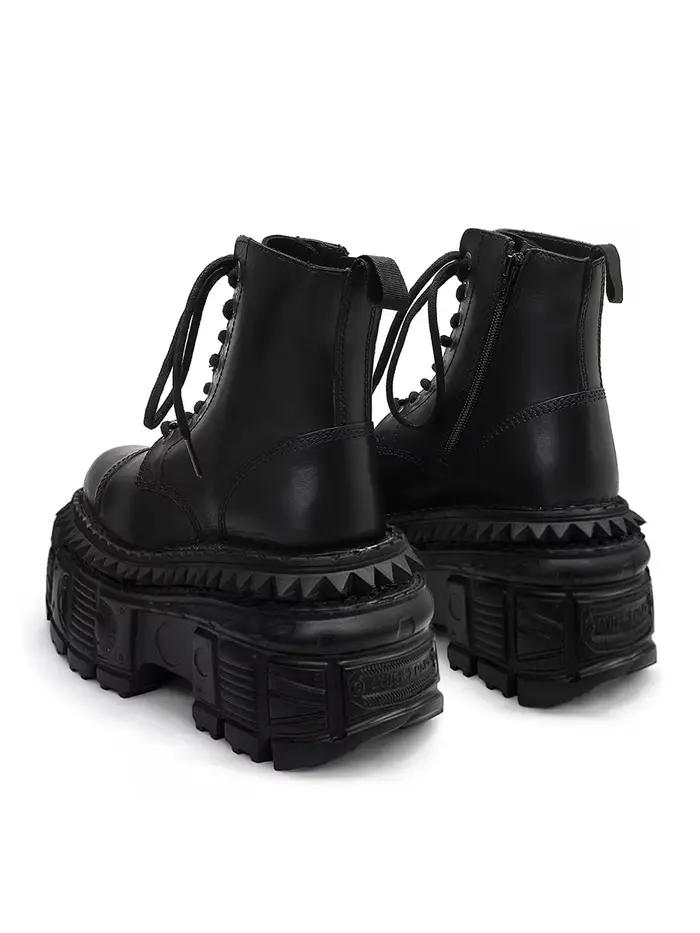 Bottes de chevalier à lacets et talons super hauts pour femmes