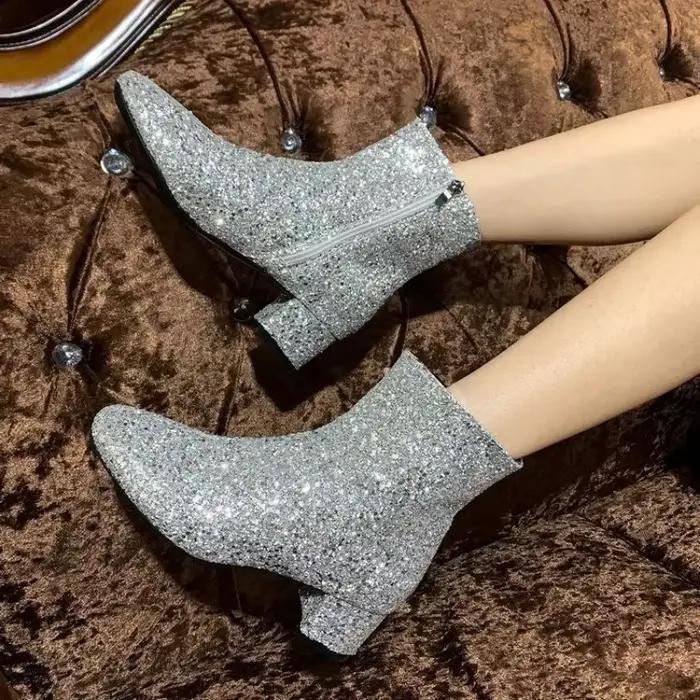 Bottes à paillettes Bling pour femmes