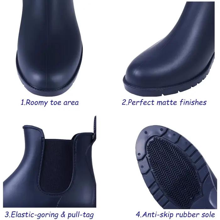 Evshine mode chaussures de pluie courtes pour femmes nouvelle dame Chelsea bottes en plein air anti-dérapant imperméable