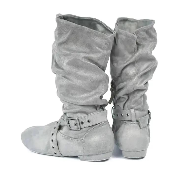 Bottes de brevLatine à Semelle en Daim pour Femme