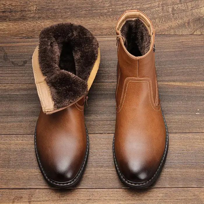 Bottes d'hiver pour hommes, chaussures chaudes à la cheville Vintage pour hommes # 5278
