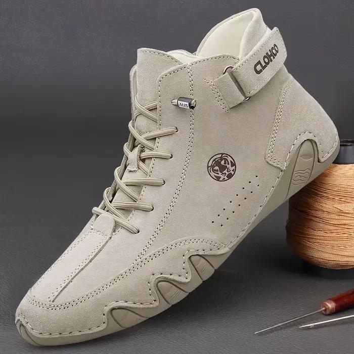 Bottes de cuir véritable CLOBath-O-Bottes pour hommes, chaussures de randonnée confortables et élégantes pour l'hiver occasions spéciales