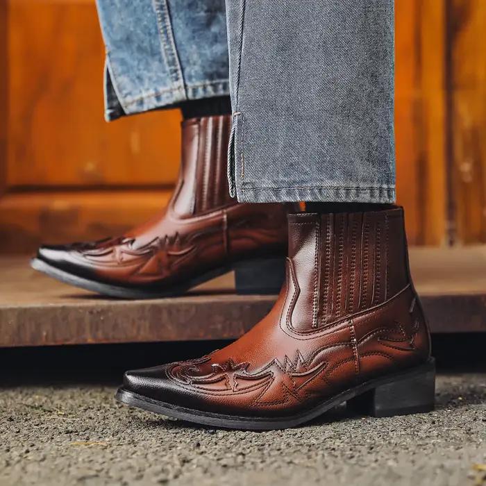 Bottines compensées faites à la main pour hommes