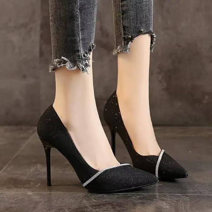 Chaussures pour femmes élégantes talons fins hauts bout pointu pompes à talons aiguilles mariage soirée chic et glamour