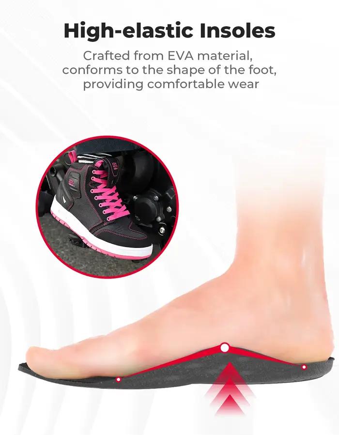 Bottes de moto respirantes et confortables pour femmes, haute protection des orteils, parfaites pour les déplacements quotidiens et les activités outdoor
