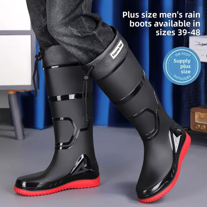 Bottes de pluie pour hommes, confortables, à semelle souple, faciles à plier et à ranger, bottes imperméables.