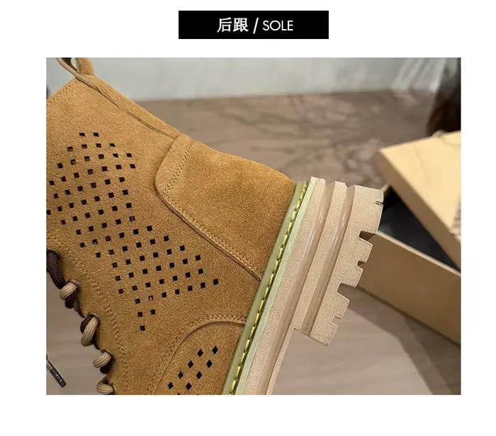 Femmes bottes creuses femme chaussures d'été à lacets fermeture éclair talon carré bottine pour 2025 femmes dames chaussure décontractée