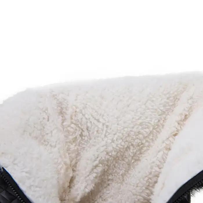 BLXQPYT Zapatos De Mujer bottes De neige femmes hiver princesse fourrure chaude compensées talon côté fermeture éclair