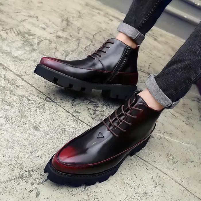 Bottes de neige d'hiver en cuir pour hommes