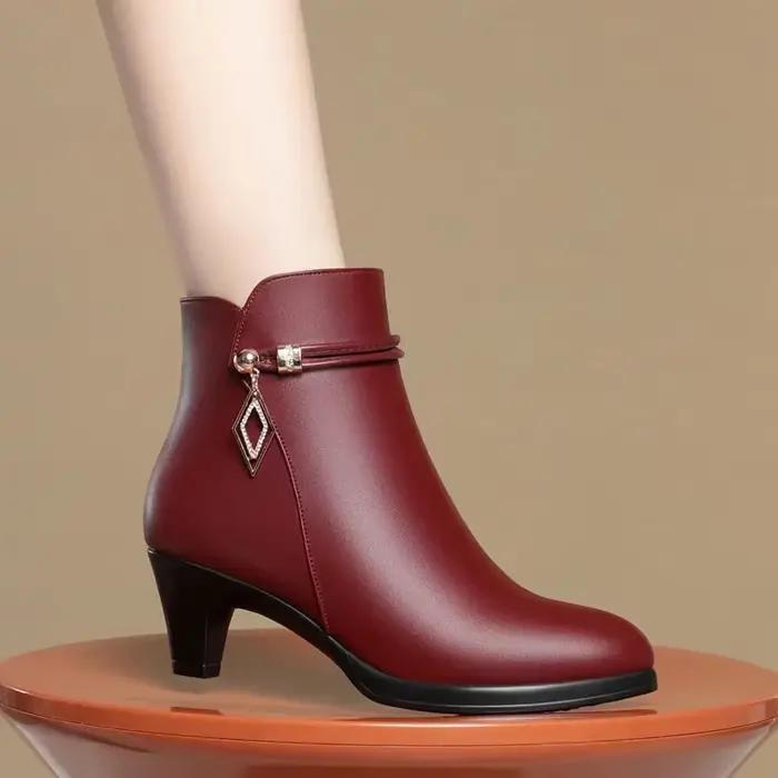 Bottes à plateforme en cuir souple