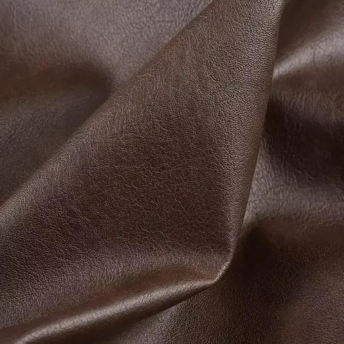 Cuir PU marron châtain, tissu imperméable Vintage en détresse, couture faite à la main, couleur changeante, matériel artisanal de décoration de styliste