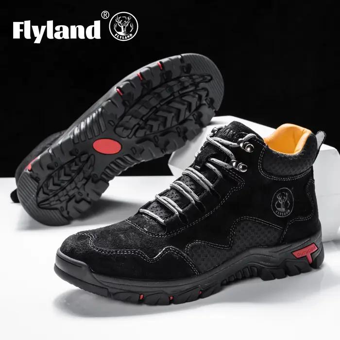 FLYLAND bottines pour hommes chaussures en cuir décontractées mode Vintage couture à la main doux affaires